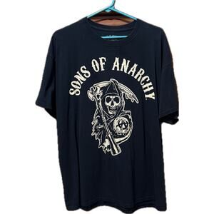 Sons of Anarchy men’s tee size 2XL. Reaper graphic, short sleeves white on black